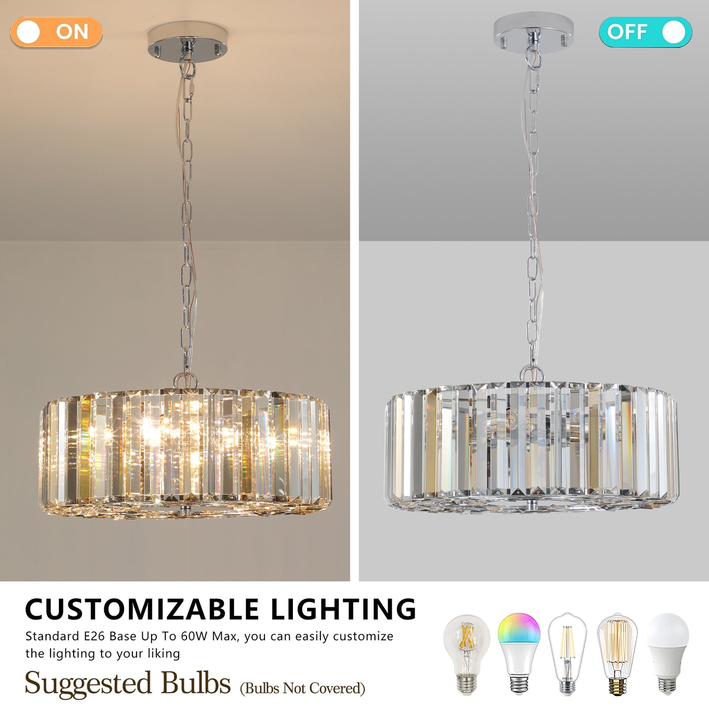 Modern Round Crystal Chandelier