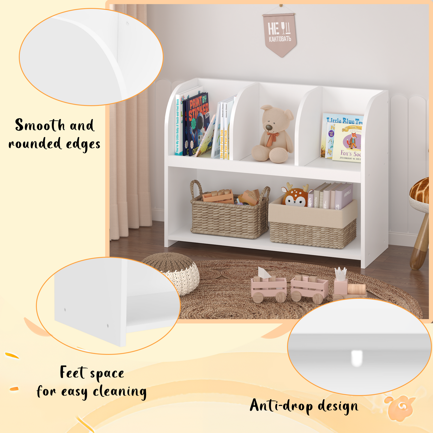 White Kids Bookcase