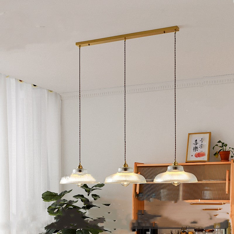 Nordic Brass Glass Multi Pendant Light Chandelier.