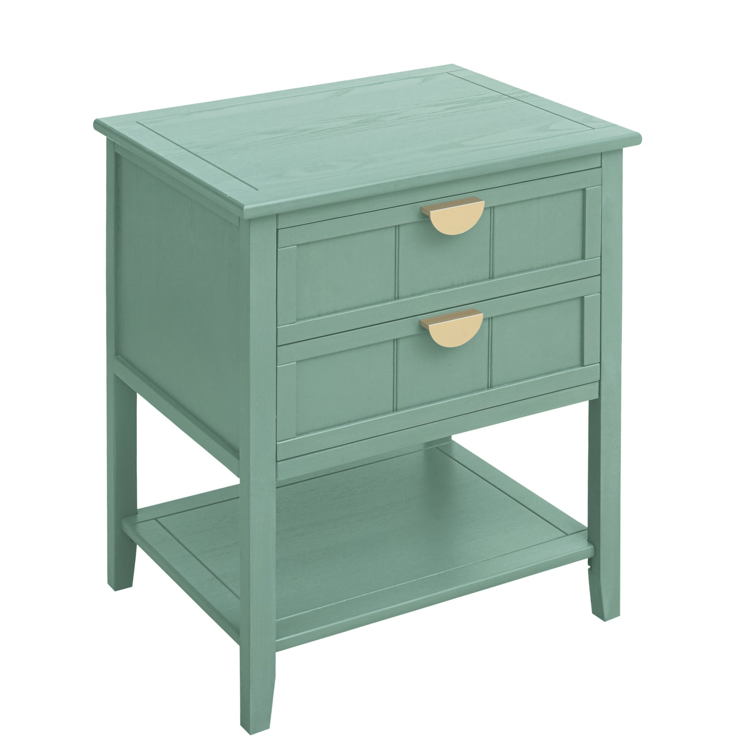 Sturdy 2 Drawer Mint Green Bed Stand