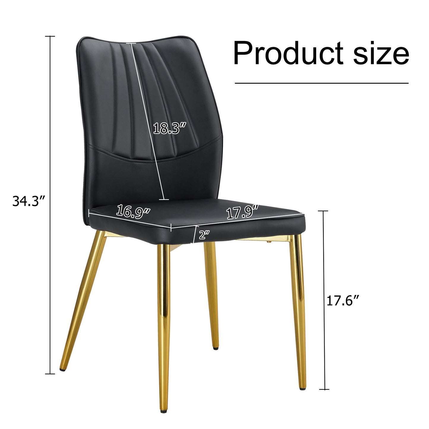 Four Black and Gold Dining Chairs