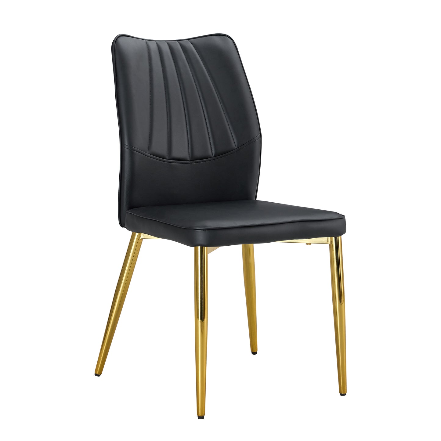 Four Black and Gold Dining Chairs