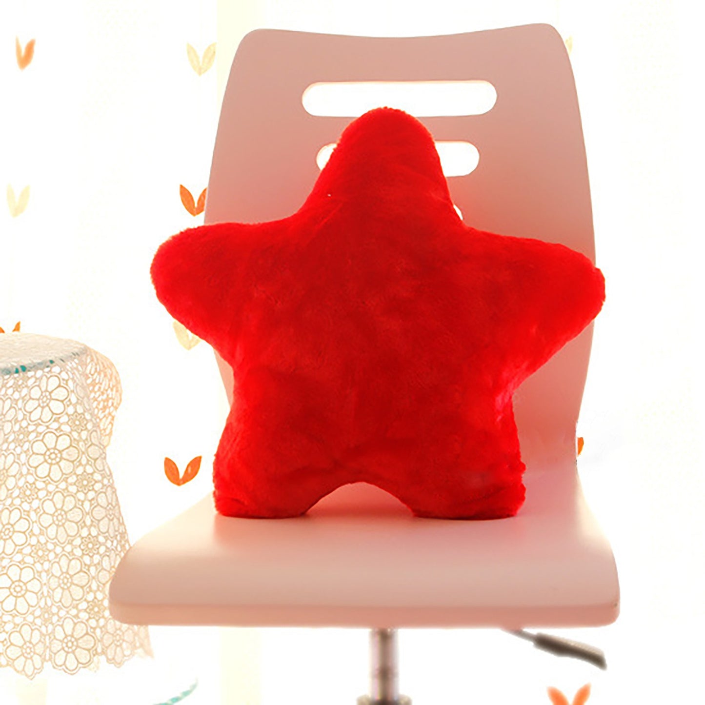 Furry Star Throw Pillow