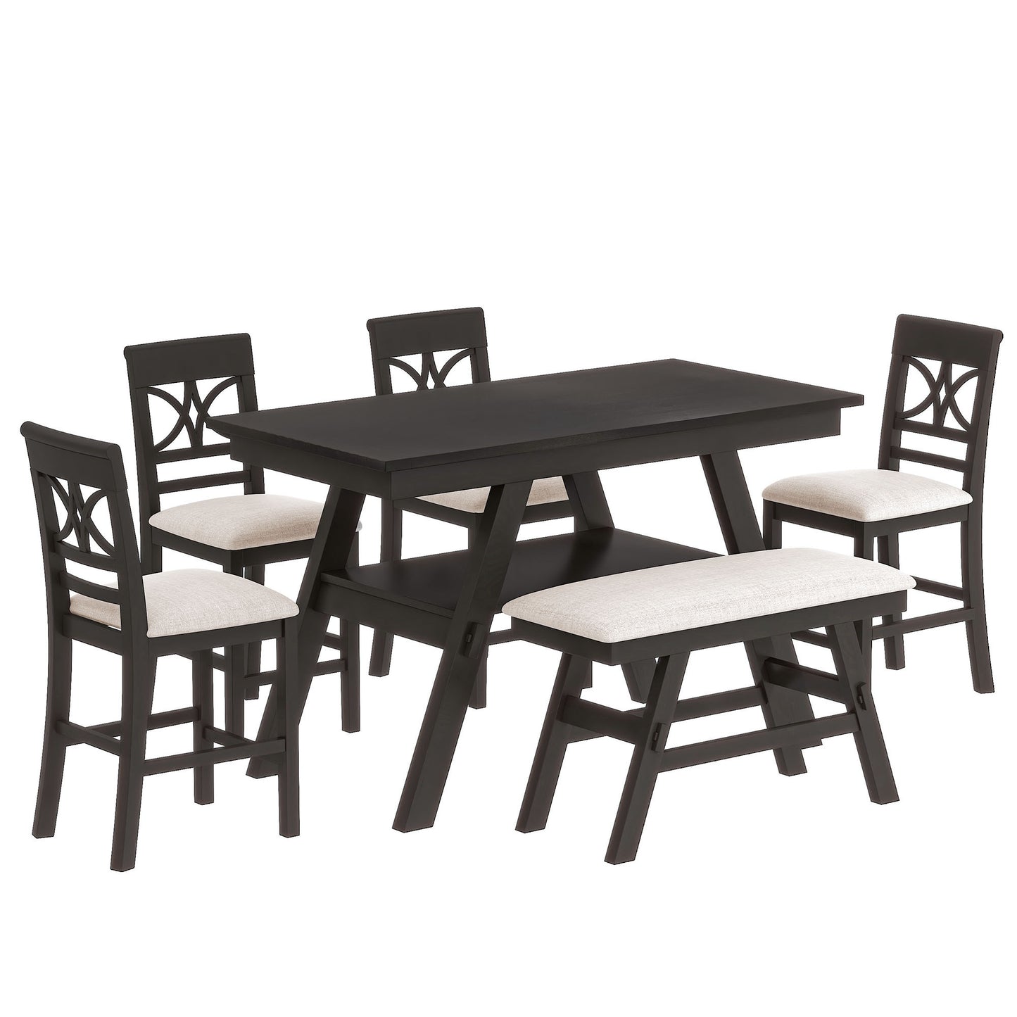 Rustic 6-Piece Counter Height Dining Set