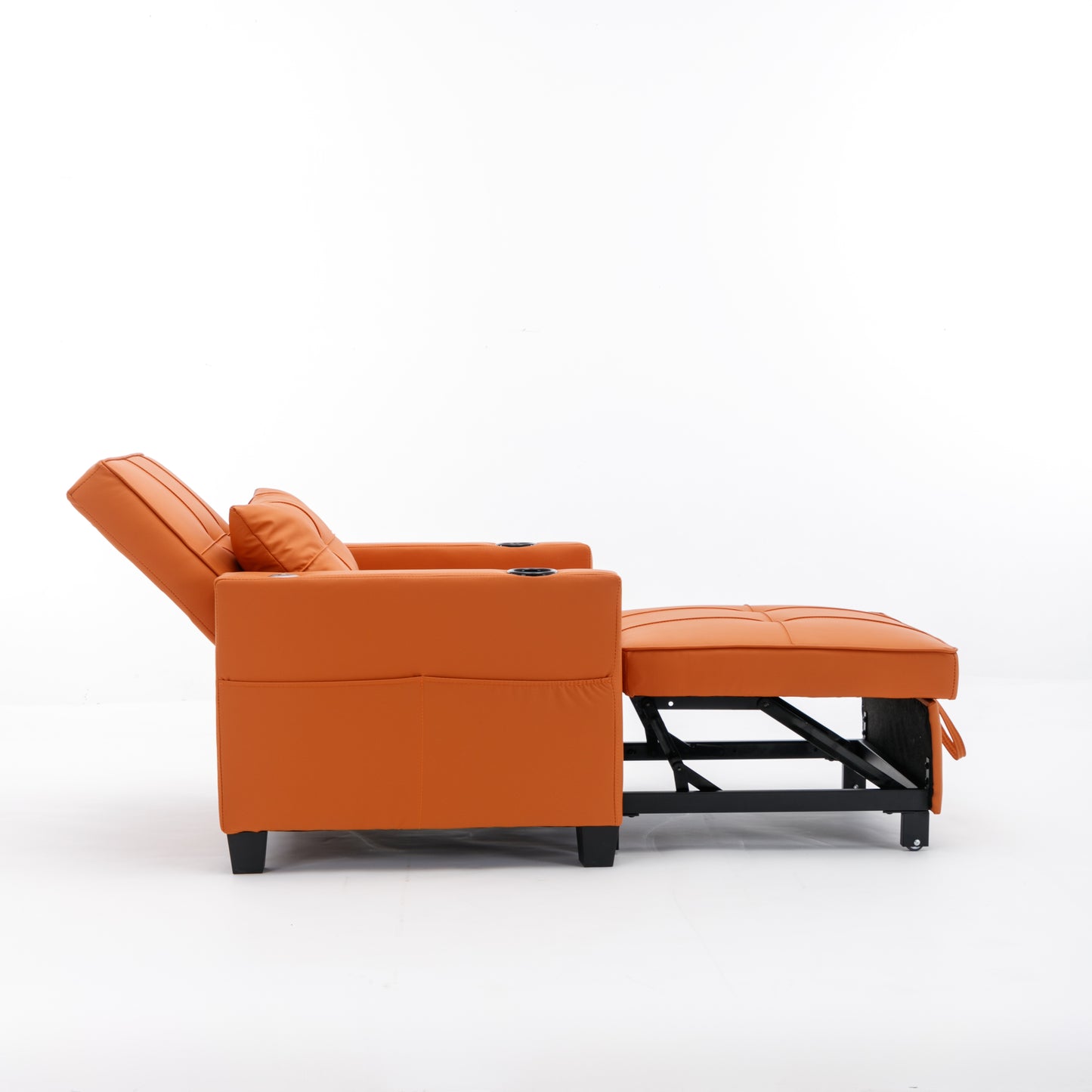 Orange Leather 3-in-1 Convertible Chair