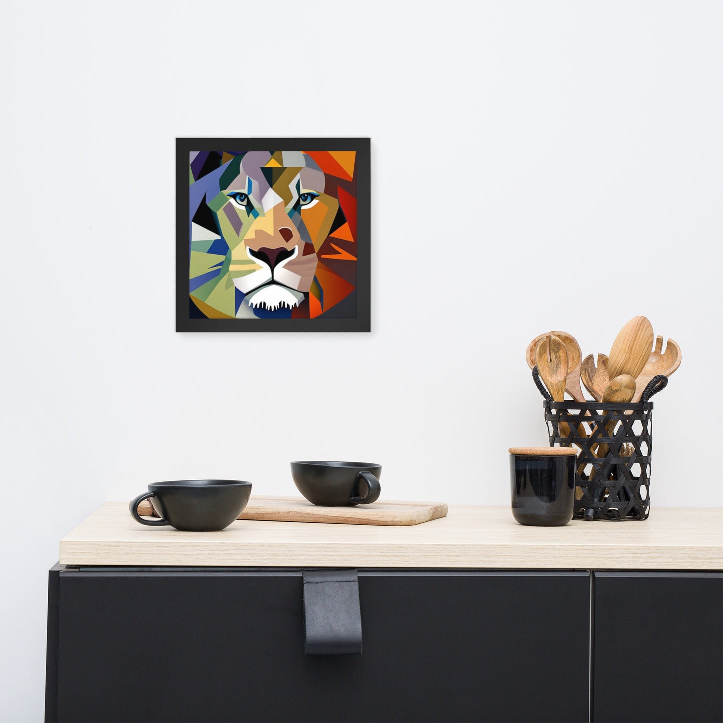 Framed Abstract Lion