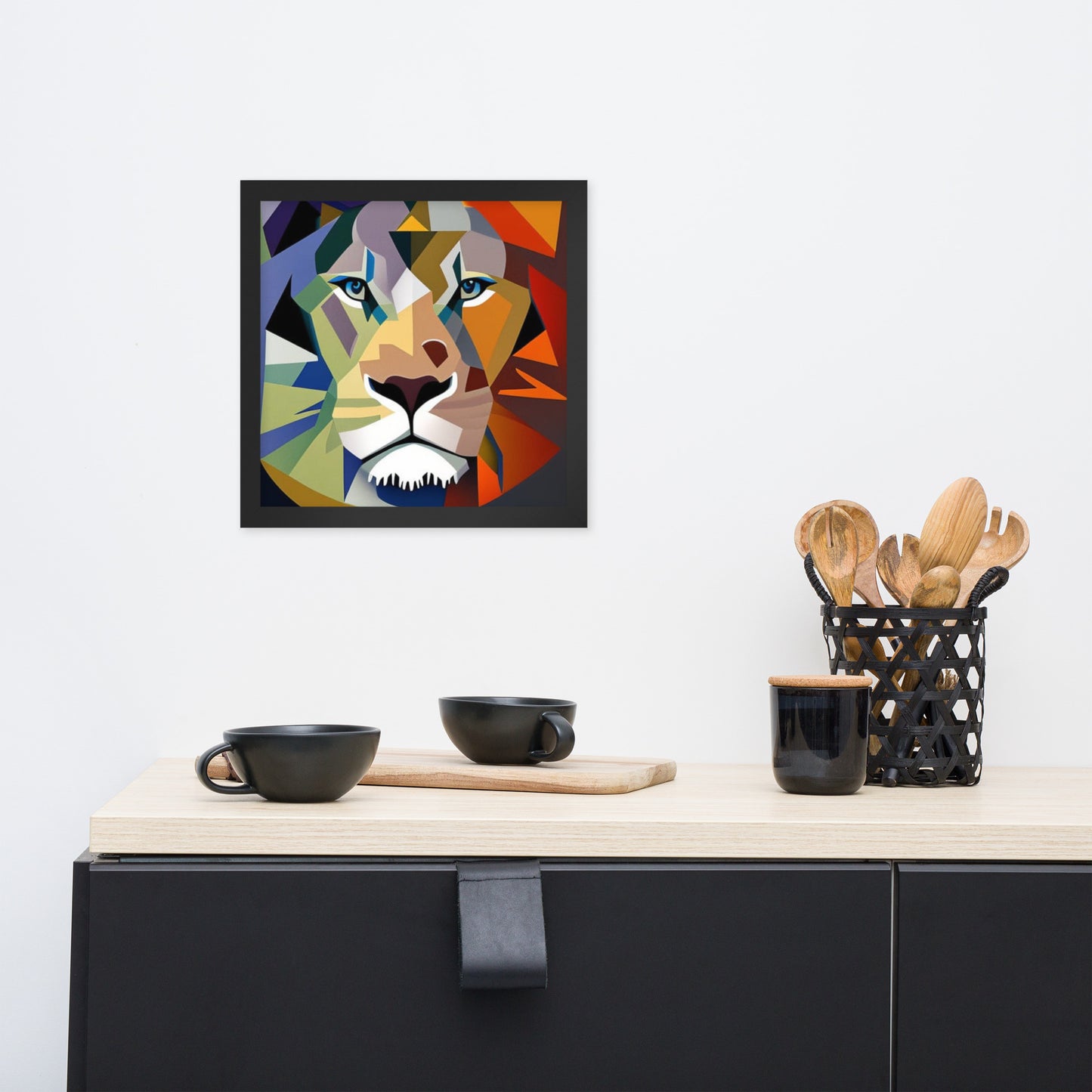 Framed Abstract Lion