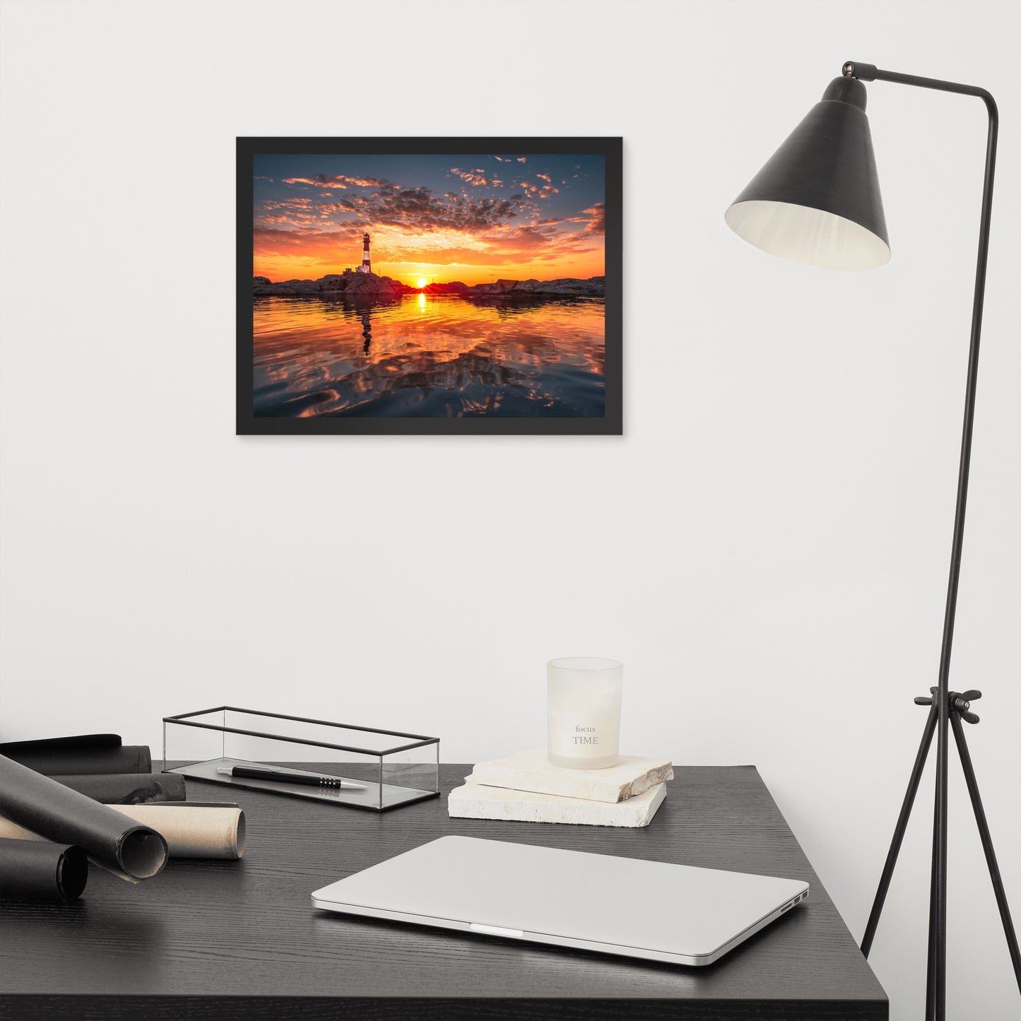 Framed Lighthouse in the Sunrise