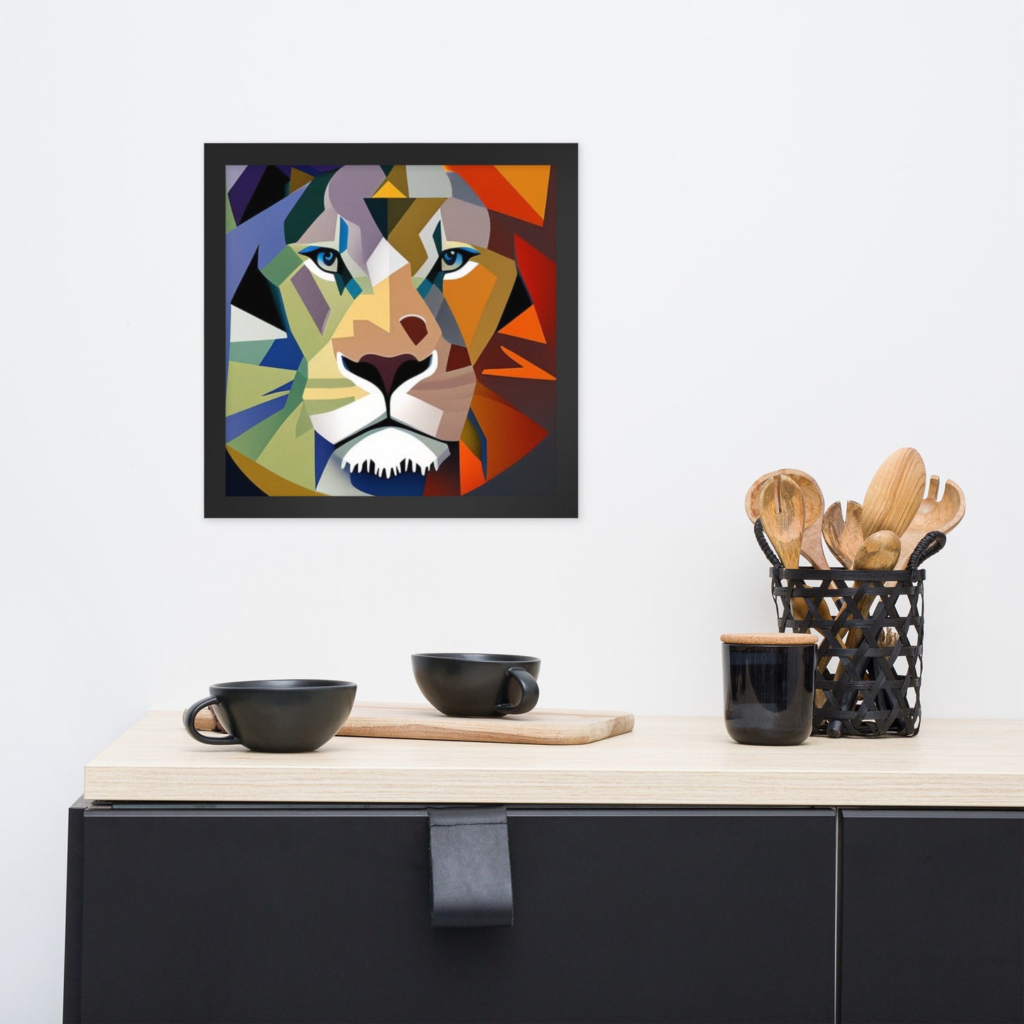 Framed Abstract Lion