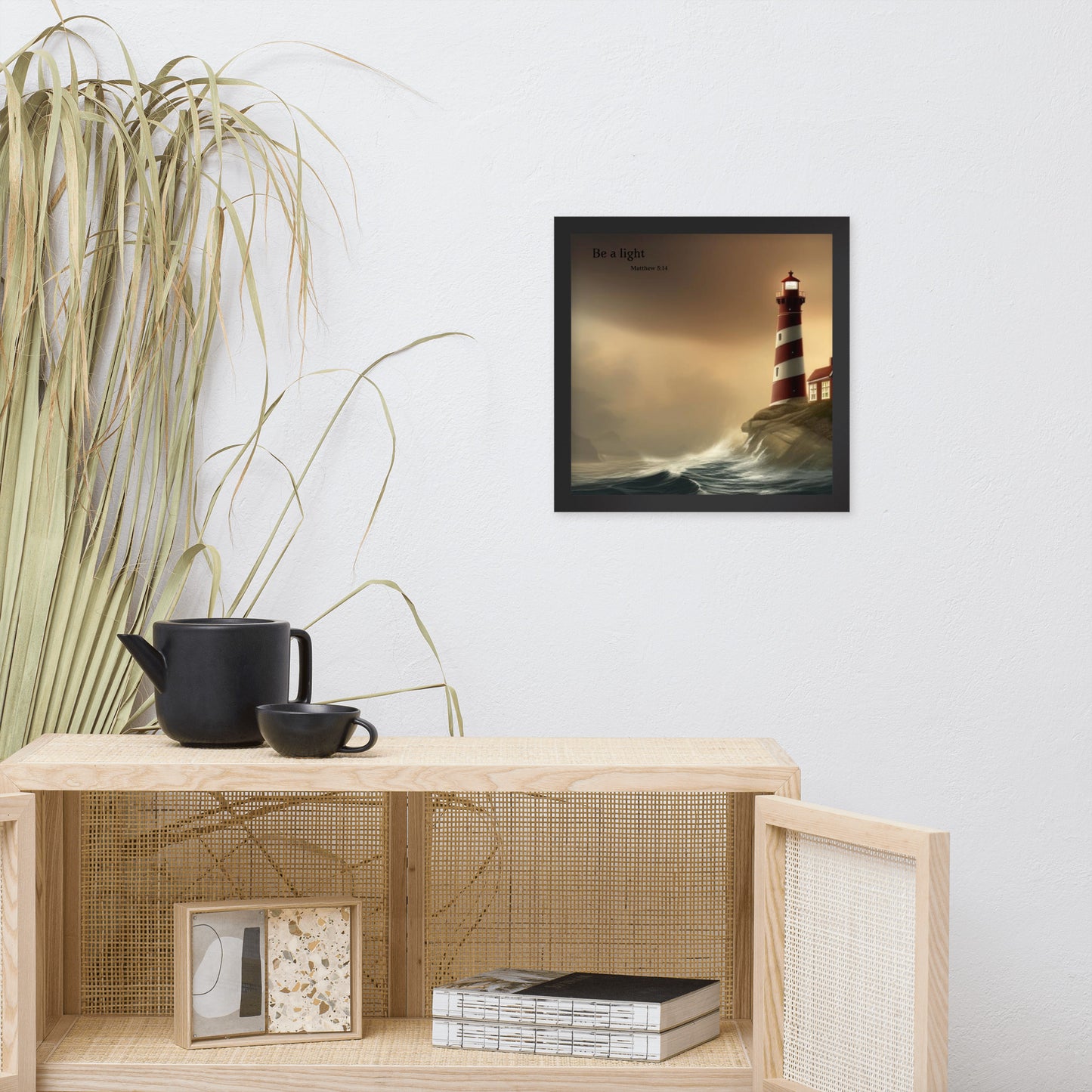 Framed Be a Light Original Art Lighthouse