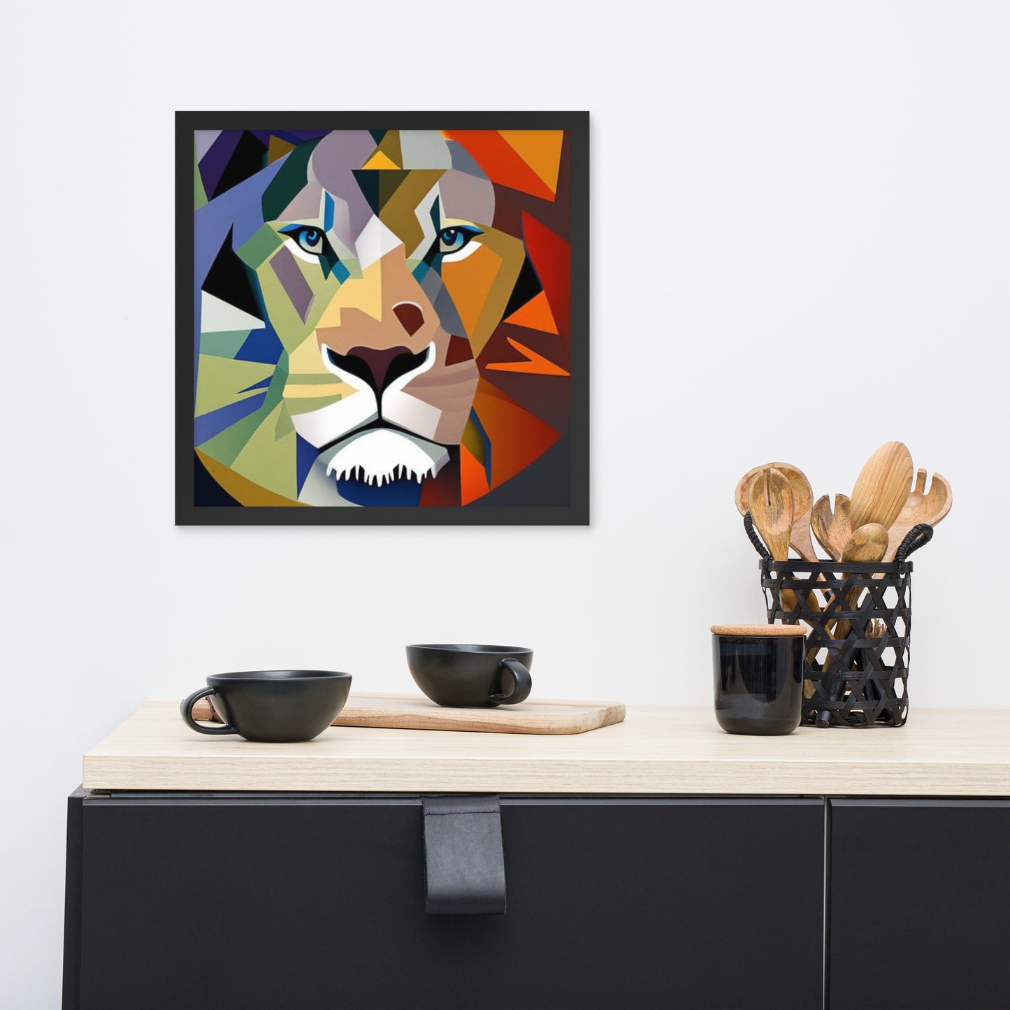 Framed Abstract Lion