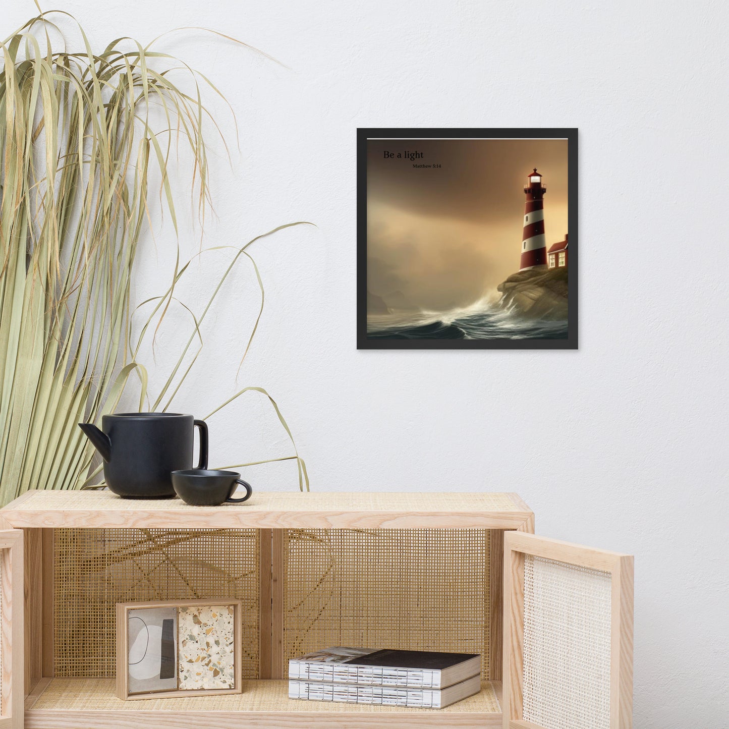 Framed Be a Light Original Art Lighthouse