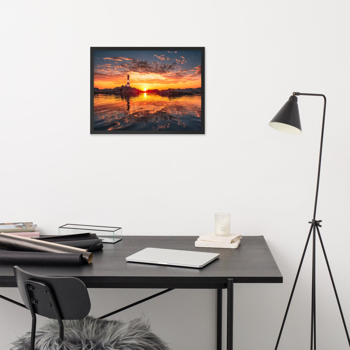 Framed Lighthouse in the Sunrise