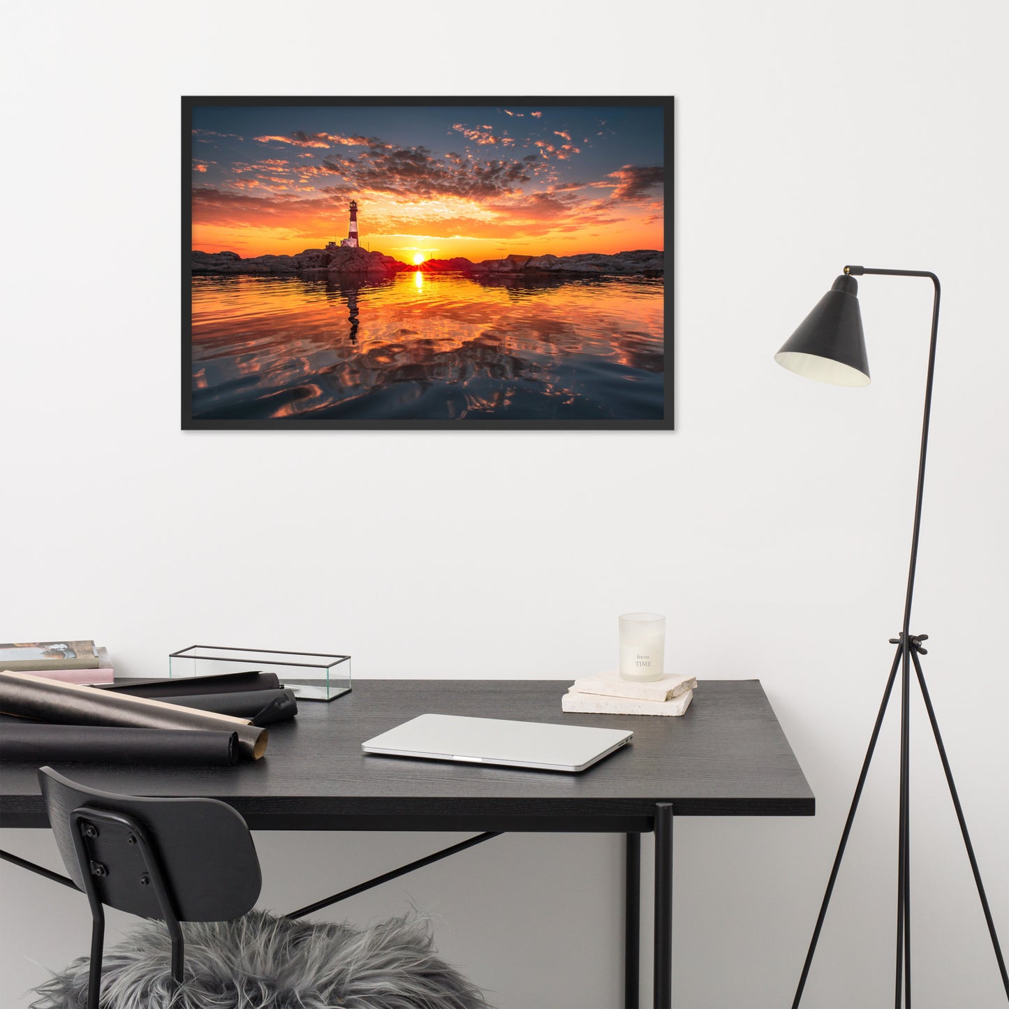 Framed Lighthouse in the Sunrise