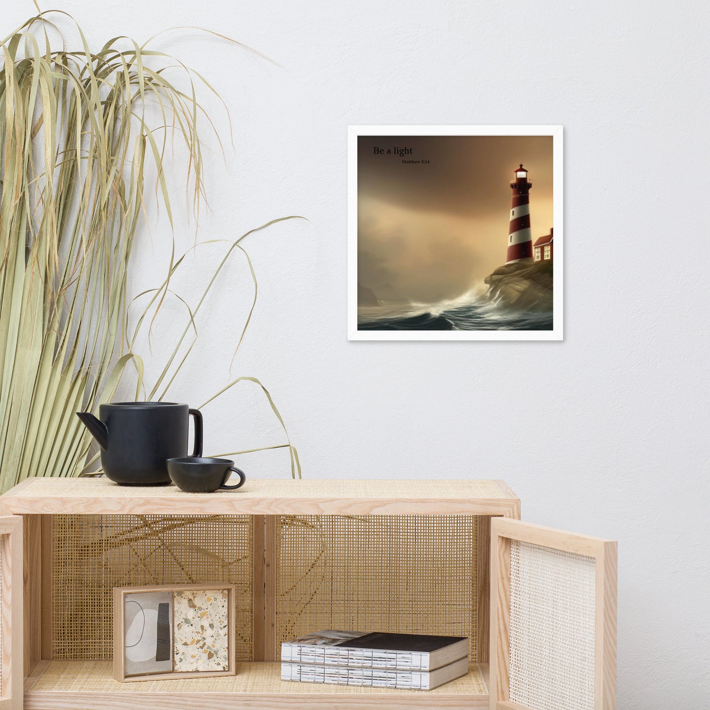 Framed Be a Light Original Art Lighthouse